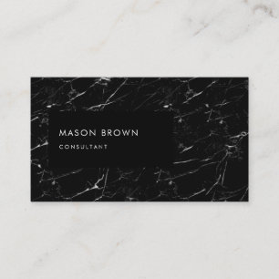 Tarjeta De Visita Consultor Profi Moderno Mármol Negro