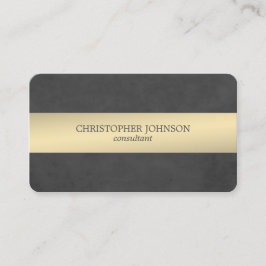 Tarjeta De Visita Consultor rayado metalizado del negro elegante de