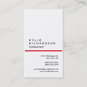 Tarjeta De Visita Consultor rojo blanco moderno vertical