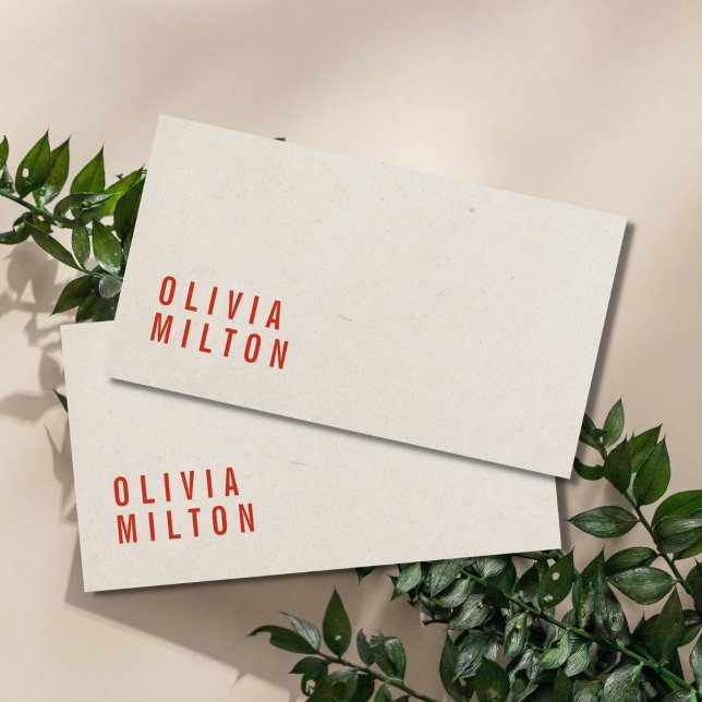 Tarjeta De Visita Consultor rojo de textura de papel elegante minima (Subido por el creador)