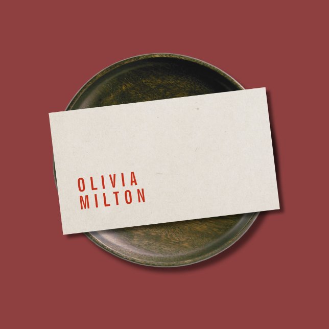 Tarjeta De Visita Consultor rojo de textura de papel elegante minima (Subido por el creador)