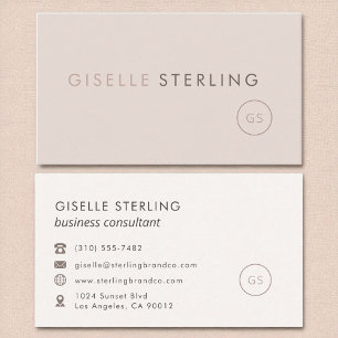 Tarjeta De Visita Consultor Rubor Pink Beige Minimalista Luxury
