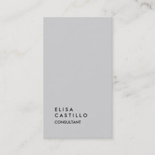 Tarjeta De Visita Consultor sencillo de moda gris claro