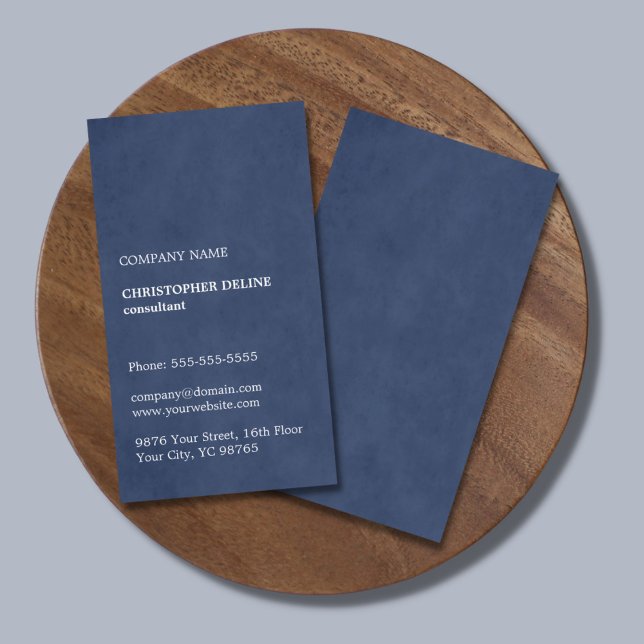 Tarjeta De Visita Consultor simple elegante de textura azul (Subido por el creador)