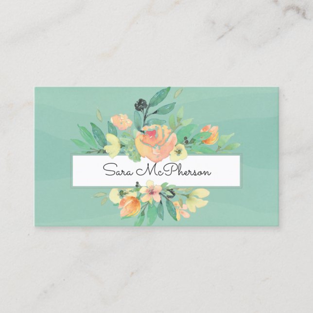 Tarjeta De Visita Consultor Toscano Floral Bouquet (Anverso)