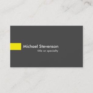 Tarjeta De Visita Consultor único y moderno de color gris amarillo
