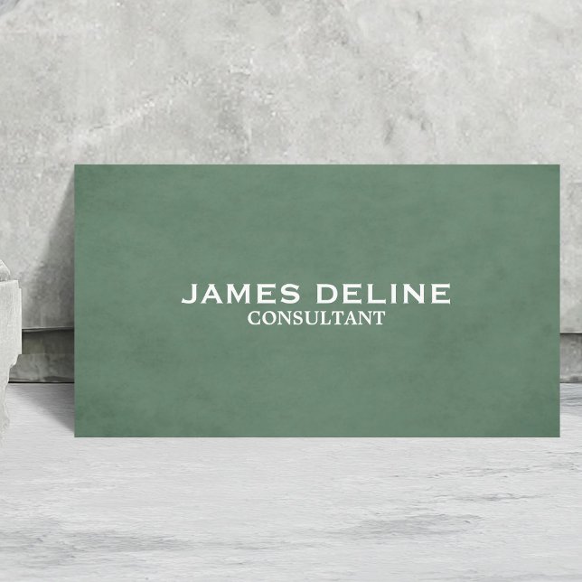 Tarjeta De Visita Consultor verde elegante texturizado clásico (Subido por el creador)