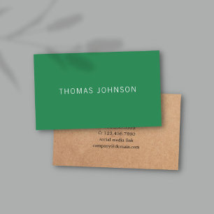 Tarjeta De Visita Consultor verde IMPRESO elegante de Kraf