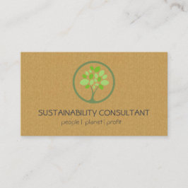 Tarjeta De Visita Consultor verde moderno de la continuidad del