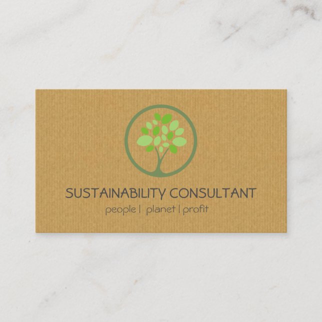 Tarjeta De Visita Consultor verde moderno de la continuidad del (Anverso)