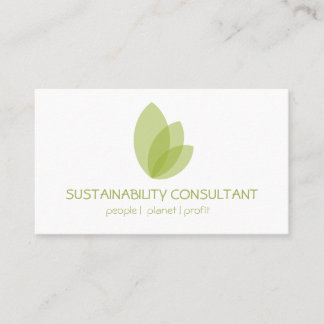 Tarjeta De Visita Consultor verde moderno de la continuidad del