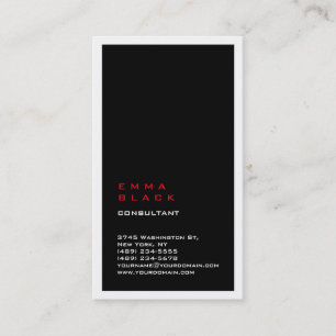 Tarjeta De Visita Consultor vertical de la frontera blanca y negra