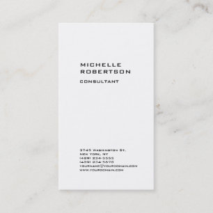Tarjeta De Visita Consultor vertical de moda blanca