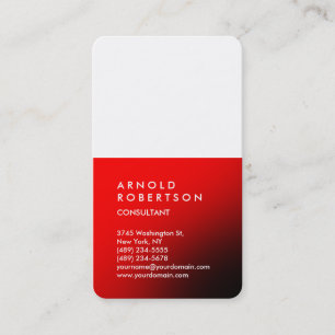 Tarjeta De Visita Consultor vertical rojo blanco de moda