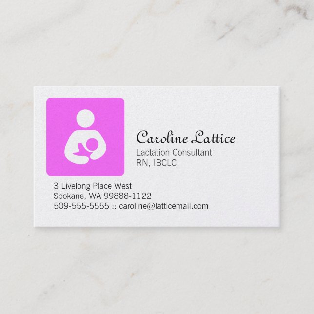 Tarjeta De Visita Consultora de Lactancia (Anverso)