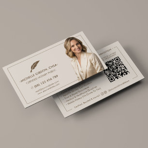 Tarjeta De Visita Consultora Legal Elegante Notaría Móvil Sand