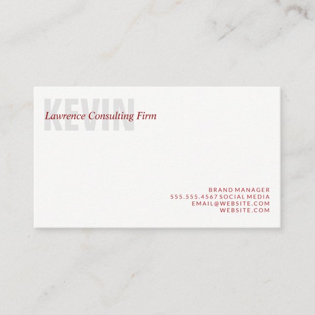 Tarjeta De Visita Consultoría | Corporativo | Firma (Anverso)