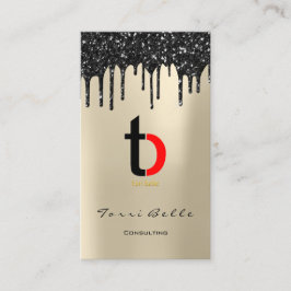 Tarjeta De Visita Consultoría de Purpurina profesional de gota negra