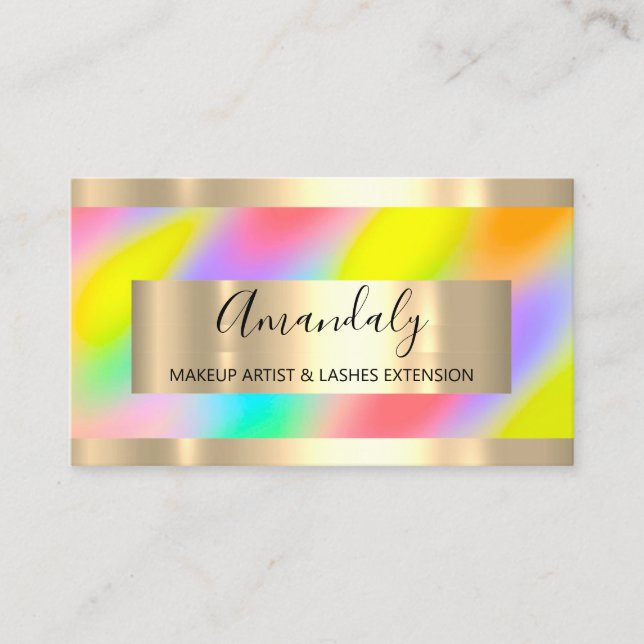 Tarjeta De Visita Consultoría moderna del arcoiris holográfico enmar (Anverso)