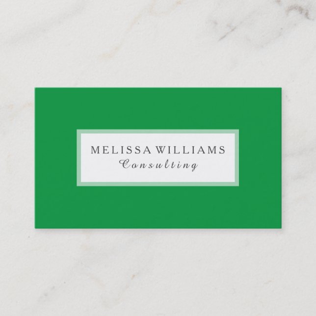 Tarjeta De Visita Consultoría moderna y elegante Kelly Green & White (Anverso)