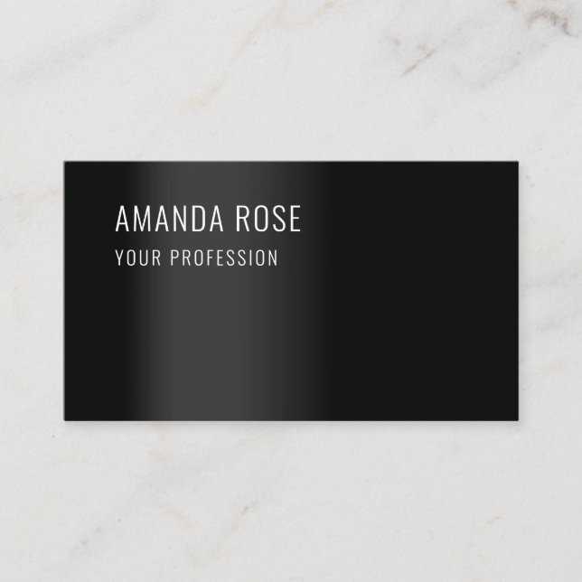 Tarjeta De Visita Consultoría profesional Minimalismo Elegante Negro (Anverso)