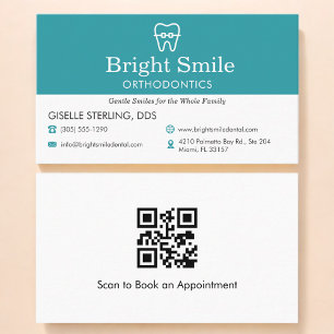 Tarjeta De Visita Consultorio de Ortodoncia Código QR