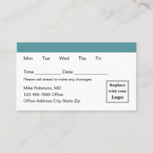 Tarjeta De Visita Consultorio Médico Cita Simple Moderna