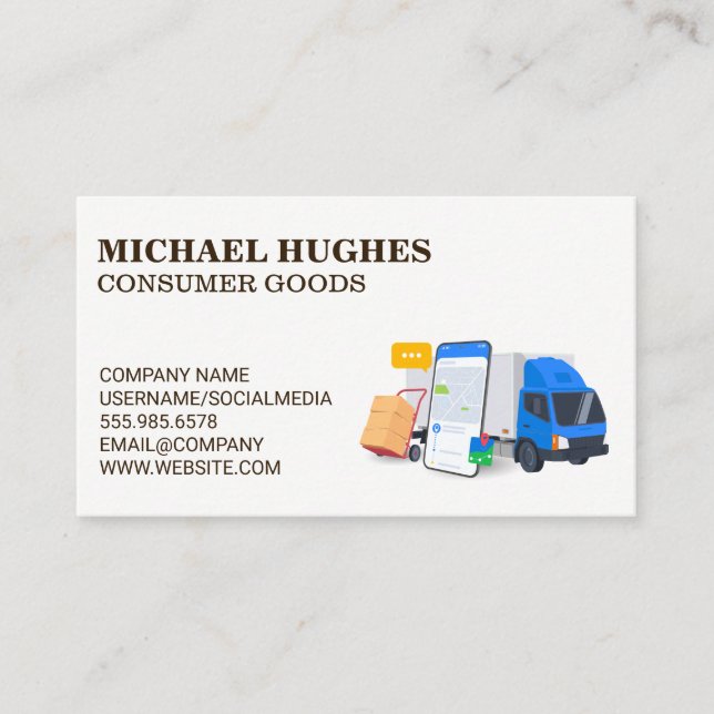 Tarjeta De Visita Consumer Truck Deliveries | Driver (Anverso)