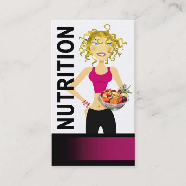 Tarjeta De Visita Consumición sana del encargado de la comida el (Anverso)