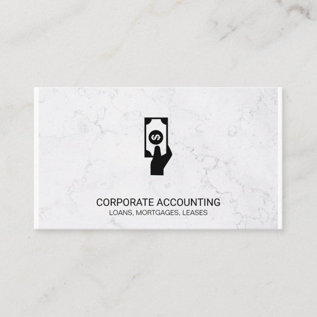 Tarjeta De Visita Contabilidad financiera | Mármol | Invertir (Anverso)
