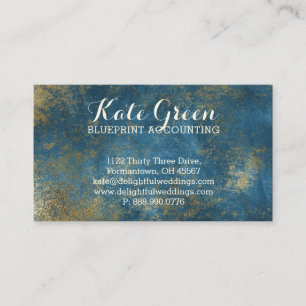 Tarjeta De Visita Contabilidad profesional del oro AZUL elegante