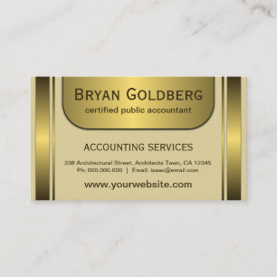 Tarjeta De Visita Contable estándar elegante de CPA de la placa de