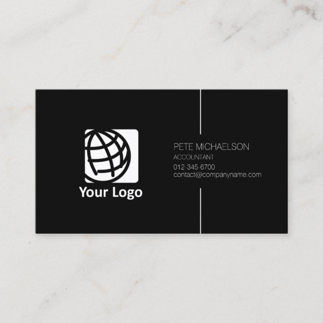 Tarjeta De Visita Contable Financial Services Black Elegant (Anverso)