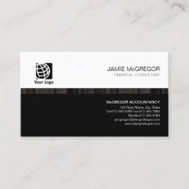 Tarjeta De Visita Contable Financial Services Simple Stripe Black
