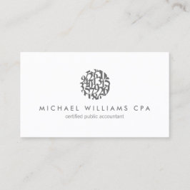 Tarjeta De Visita Contable moderno, gris/blanco contable