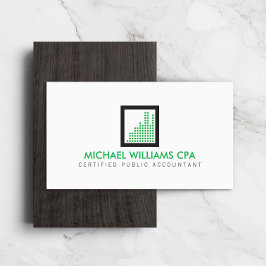 Tarjeta De Visita Contable moderno, logo financiero en verde