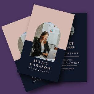 Tarjeta De Visita Contable profesional Arch Photo Rubor Pink