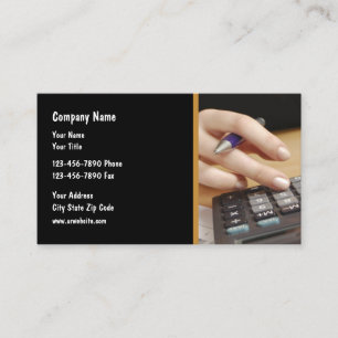 Tarjeta De Visita Contable que usa una calculadora