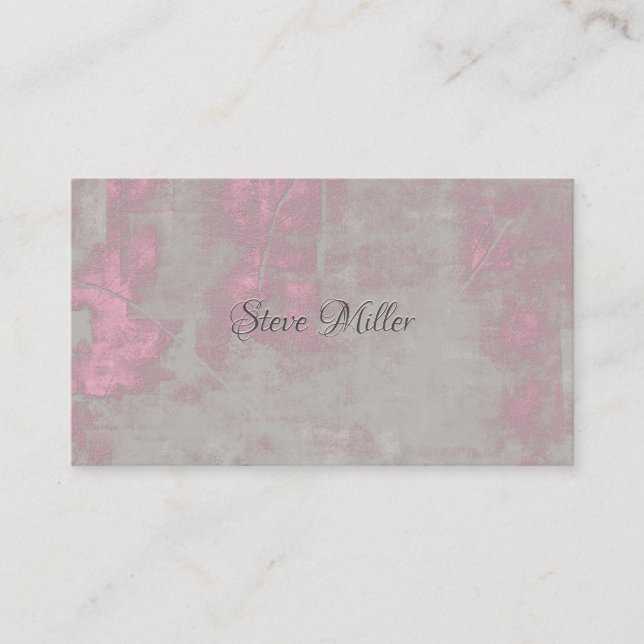 Tarjeta De Visita Contáctame artístico elegante gris rosa Nr42 (Anverso)