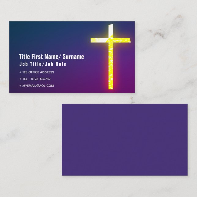 Tarjeta De Visita Contacto de Iglesia Católica de Sacerdote (Anverso / Reverso)