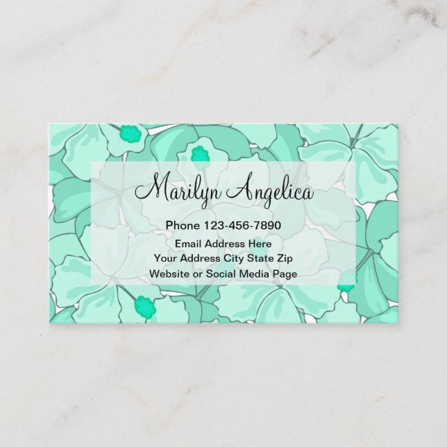 Tarjeta De Visita Contacto de monograma tropical de moda (Anverso)