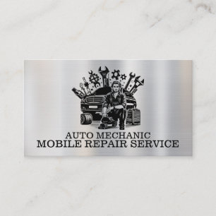 Tarjeta De Visita Contacto Metalizado de reparación automática mecán