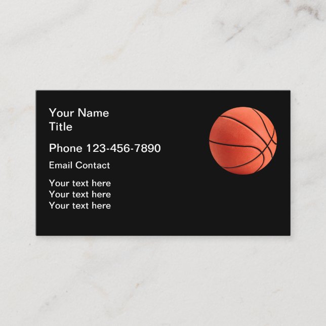 Tarjeta De Visita Contacto sobre el tema del baloncesto (Anverso)