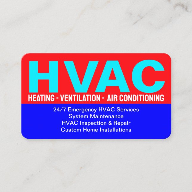 Tarjeta De Visita Contacto y dirección y servicios - HVAC profesiona (Anverso)