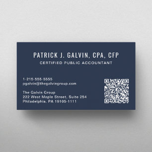 Tarjeta De Visita Contador CPA Código QR Azul