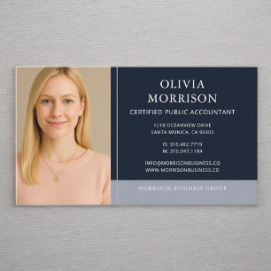 Tarjeta De Visita Contador de impuestos CPA foto azul marino