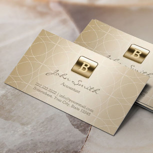Tarjeta De Visita Contador de oro geométrico moderno monograma
