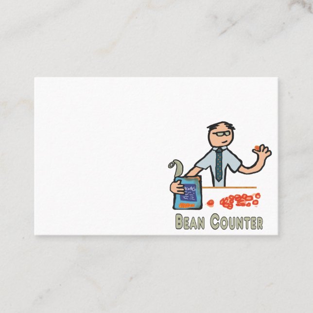 Tarjeta De Visita Contador divertido Bean Counter (Anverso)