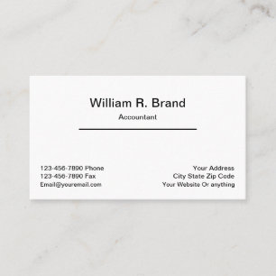 Tarjeta De Visita Contador Minimalista simple