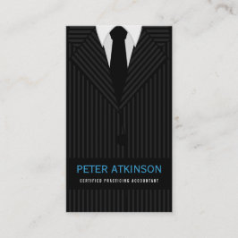 Tarjeta De Visita Contador vertical de piras negras y grises